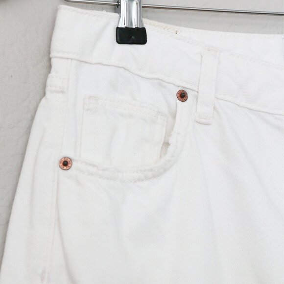 BDG Urban Outfitters White Pax High Rise Straight Leg Jean Fray Hem Size 29 x 32 - Picture 7 of 16